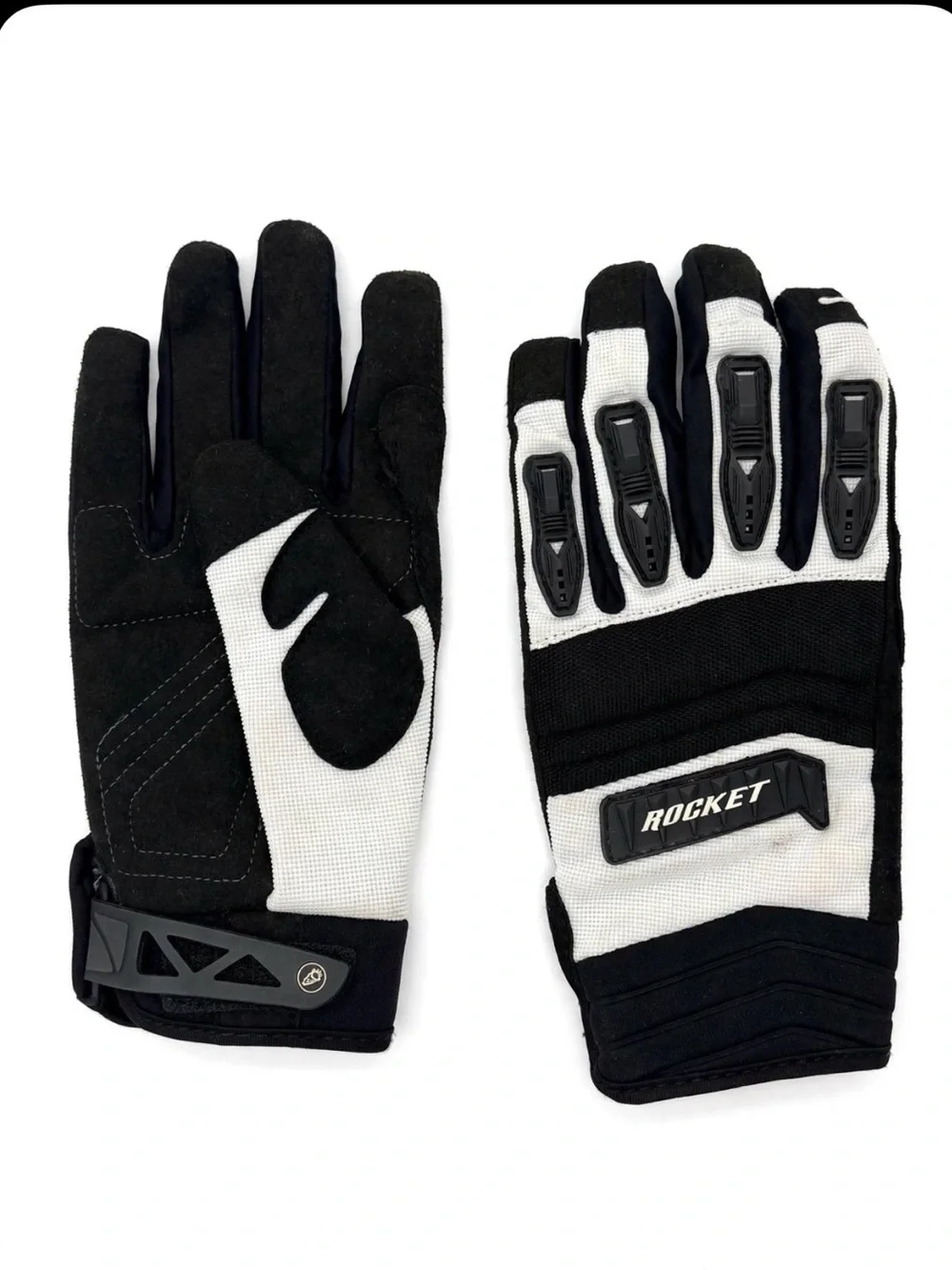 Joe Rocket Black & White Protective Gloves - Motorcycle/Outdoor
